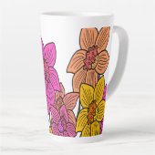 Tasse Latte Daffodils colorés Fleurs Design (Angle droit)