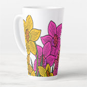 Tasse Latte Daffodils colorés Fleurs Design (Angle gauche)