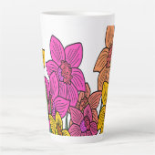Tasse Latte Daffodils colorés Fleurs Design (Devant)