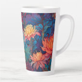 Tasse Latte Dahlia Tapisserie florale (Droite)