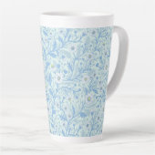 Tasse Latte Daisies in white and blue on sea glass (Angle droit)