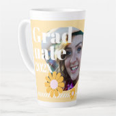 Tasse Latte Daisy Graduate Photo Beige (Angle gauche)