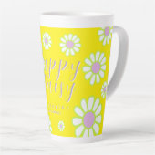 Tasse Latte Daisy Simple Photo Jaune (Angle droit)