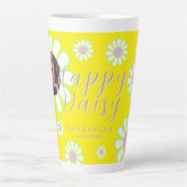 Tasse Latte Daisy Simple Photo Jaune (Devant)