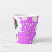 Tasse Latte Daisy Simple Photo Violet (Devant)