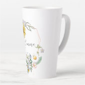 Tasse Latte Daisy Wreath Nom personnalisé (Angle droit)
