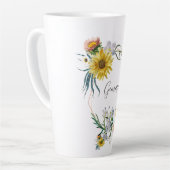 Tasse Latte Daisy Wreath Nom personnalisé (Angle gauche)