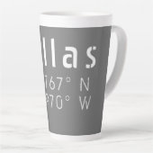 Tasse Latte Dallas Latitude Longitude (Angle droit)