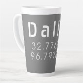 Tasse Latte Dallas Latitude Longitude (Angle gauche)