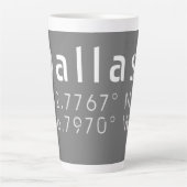 Tasse Latte Dallas Latitude Longitude (Devant)