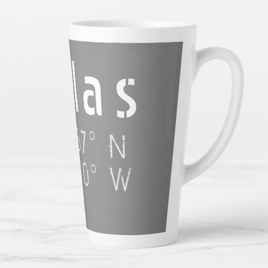 Tasse Latte Dallas Latitude Longitude (Droite)