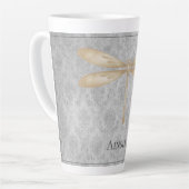 Tasse Latte Damas de libellule d'or (Angle gauche)