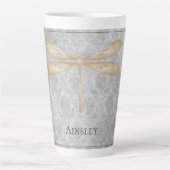 Tasse Latte Damas de libellule d'or (Devant)