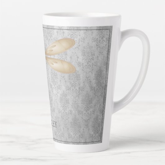 Tasse Latte Damas de libellule d'or (Droite)