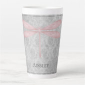 Tasse Latte Damas de libellule rose (Devant)
