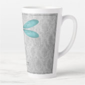 Tasse Latte Damas de libellule turquoise (Droite)