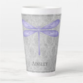 Tasse Latte Damas de libellule violette (Devant)