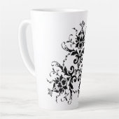 Tasse Latte damas-fleurs-fleurs-fleurs-florales (Angle gauche)