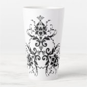 Tasse Latte damas-fleurs-fleurs-fleurs-florales (Devant)