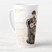 Tasse Latte Dame avec guitare (Angle gauche)
