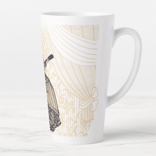 Tasse Latte Dame avec guitare (Droite)