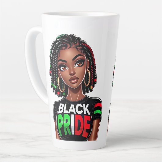 Tasse Latte Dame de Black Pride (Angle gauche)