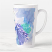 Tasse Latte Dame en Robe Bleue - Peinture aquarelle (Droite)