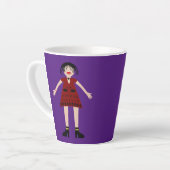 Tasse Latte Dame vampire d'Halloween gothique (Angle gauche)