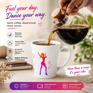 Tasse Latte Dancing Anime Girl with Music Notes - Cool K-Pop
