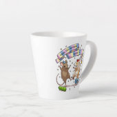 Tasse Latte Dancing Mice Nom et âge Bonne fête d'anniversaire (Angle droit)