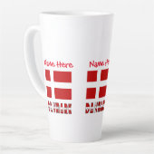 Tasse Latte Danmark Dannebrog Personnalisation rouge (Angle gauche)
