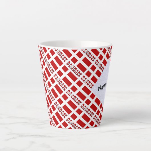 Tasse Latte Danmark og Dannebrog Tiled with Your Name (Devant)