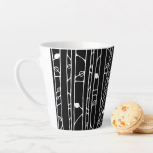 Tasse Latte Dans le bois de latte blanc