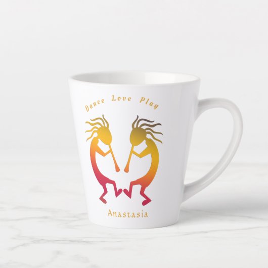 Tasse Latte Danse Amour Jouer Profitez de la vie (Droite)
