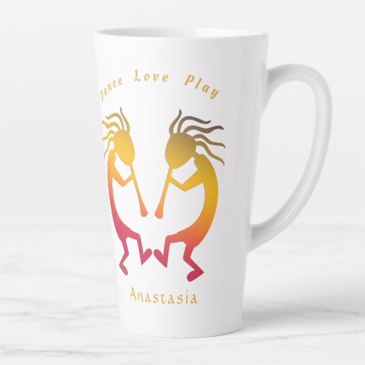Tasse Latte Danse Amour Jouer Profitez de la vie (Droite)