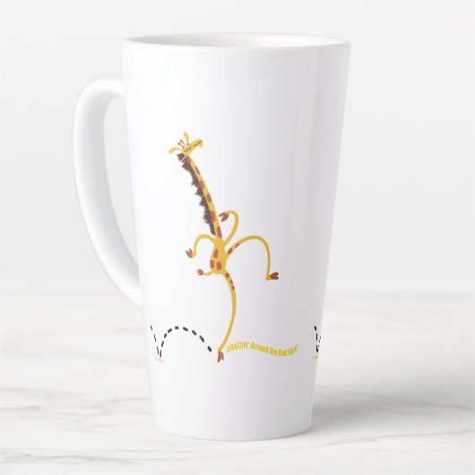 Tasse Latte DANSER AUTOUR DE MAUVAIS GIRAFFE "STUFF" par Jeff (Angle gauche)