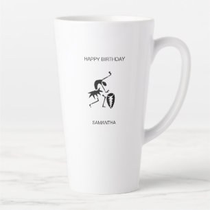Tasse Latte Danseur de silhouette d'art africain