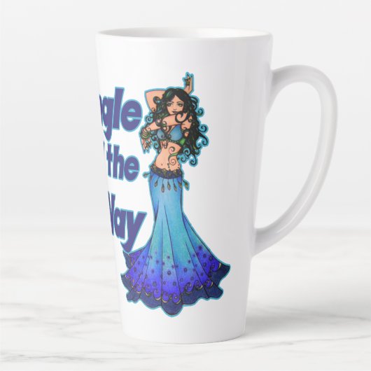 Tasse Latte Danseur du ventre bleu (Droite)
