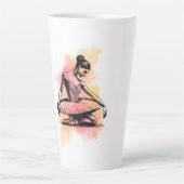 Tasse Latte Danseuse de ballet dansant en couleur (Devant)