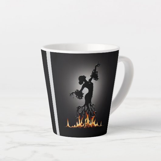 Tasse Latte Danseuse de flamenco (Angle droit)