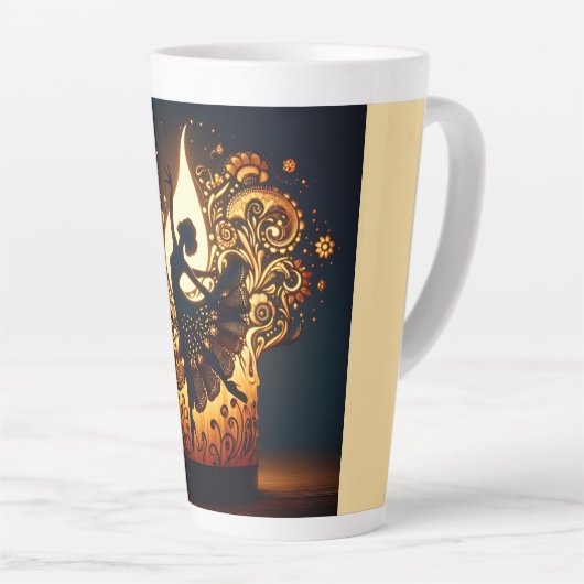 Tasse Latte Danseuse de flamenco (Angle droit)