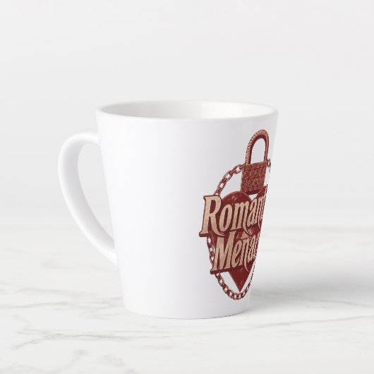 Tasse Latte Dark Love Quote with Chains and Heart (Angle gauche)
