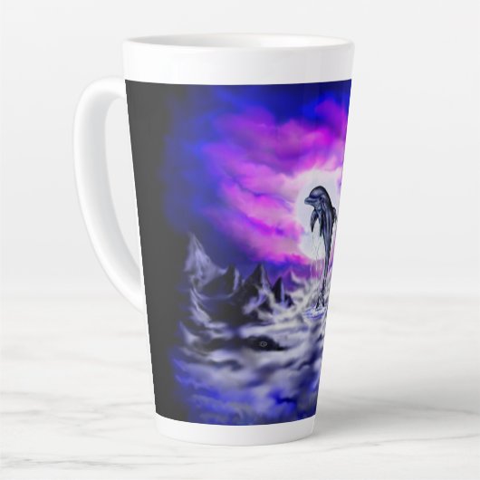 Tasse Latte Dauphin clair de lune (Angle gauche)