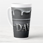 Tasse Latte David Nom en Métal Liquide Chrome (Angle gauche)