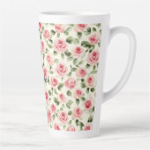 Tasse Latte De jolis rosiers roses floraux (Droite)