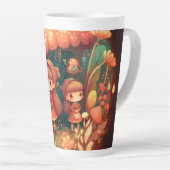 Tasse Latte De mignons petits elfes sous les champignons (Angle droit)