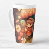 Tasse Latte De mignons petits elfes sous les champignons (Angle gauche)