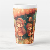 Tasse Latte De mignons petits elfes sous les champignons (Devant)
