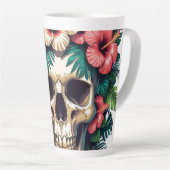 Tasse Latte Décay tropicale : Fleur et os (Angle droit)