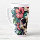 Tasse Latte Décay tropicale : Fleur et os (Angle gauche)